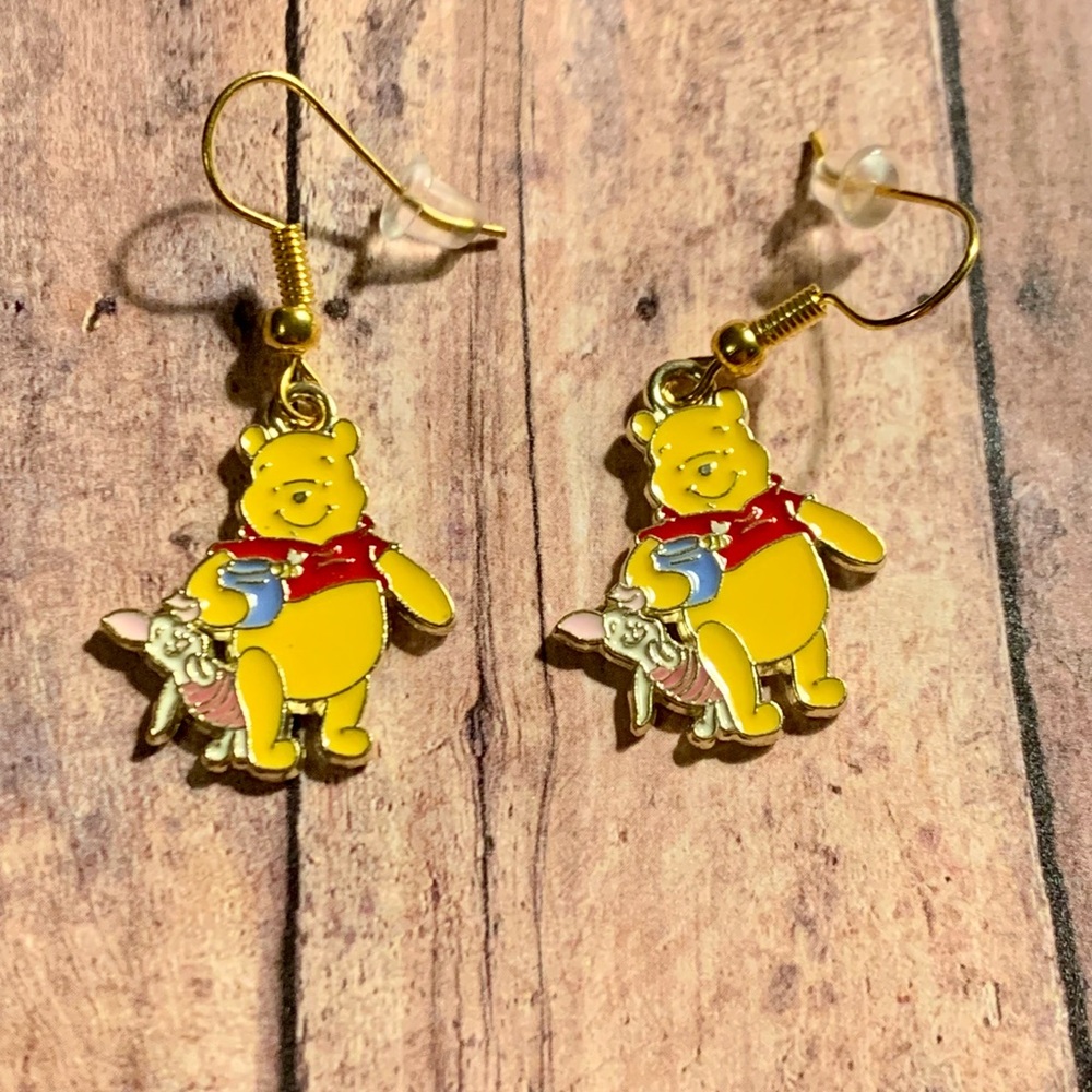 Winnie the Pooh Cartoon Hook Earrings